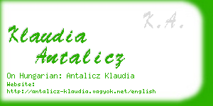 klaudia antalicz business card